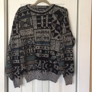 Vintage Grey Geometric Sweater